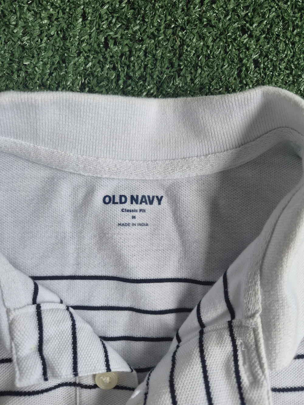 Old Navy White and Black Striped Cotton Bedding Top